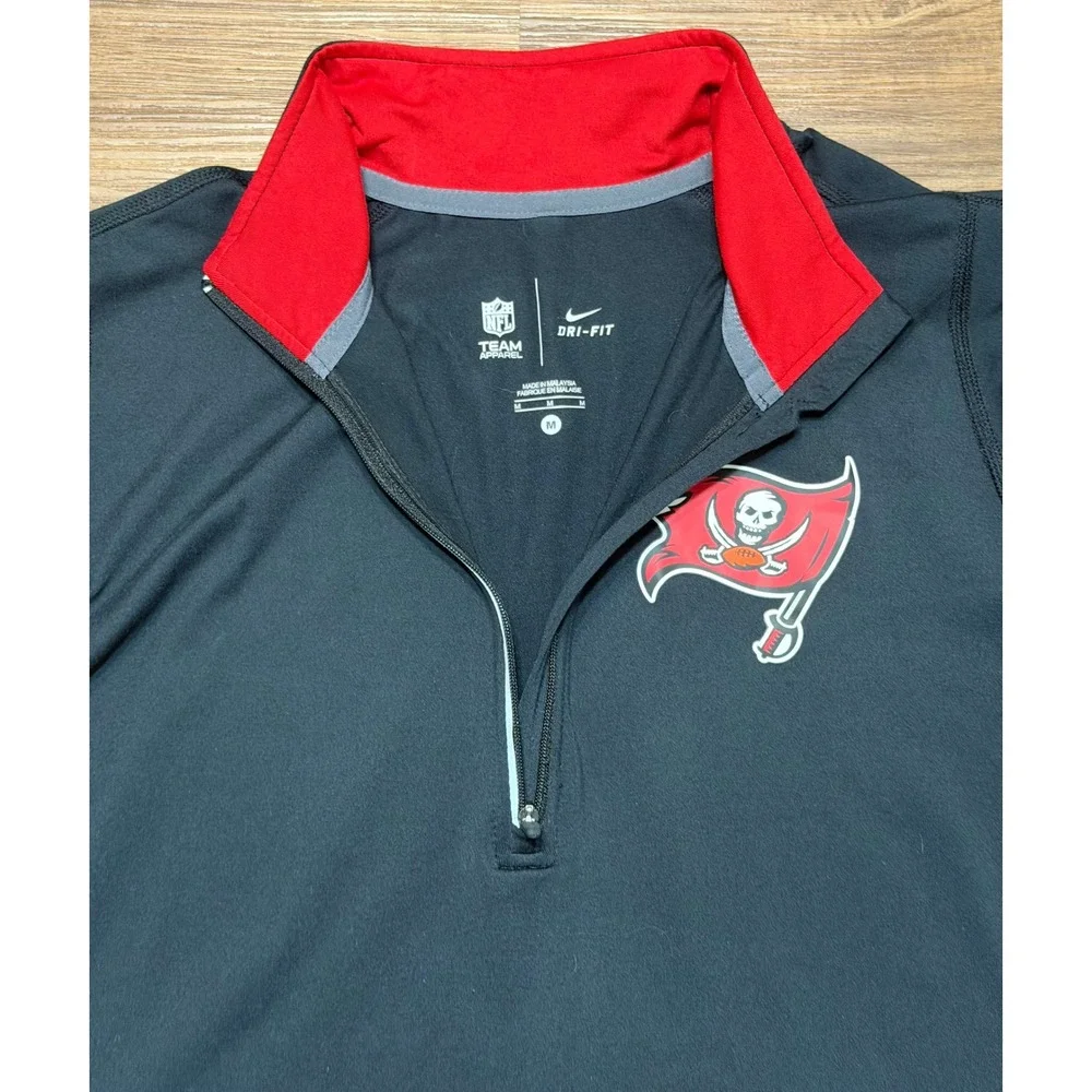 Nike NFL Tampa Bay Buccaneers Dri-FIT Quarter Zip Pullover Black Women's Sz M